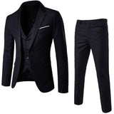 2019 Men's Business Groomsman Suit Pants Vest Sets Suit + Vest + Pants 3 Pieces Sets Slim Suits Wedding Party Blazers Jacket