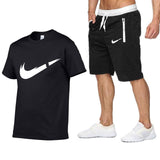 2019 Brand t shirt Men Sets Fashion Summer cotton short sleeve Sporting Suit T-shirt +shorts Mens 2 Pieces Sets casual clothing