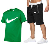 2019 Brand t shirt Men Sets Fashion Summer cotton short sleeve Sporting Suit T-shirt +shorts Mens 2 Pieces Sets casual clothing