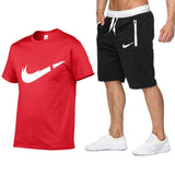 2019 Brand t shirt Men Sets Fashion Summer cotton short sleeve Sporting Suit T-shirt +shorts Mens 2 Pieces Sets casual clothing