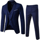 Oeak Men Spring 3 Pieces Classic Blazers Suit Sets Men Business Blazer +Vest +Pants Suits Sets 2019 Autumn Men Wedding Party Set