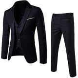 Oeak Men Spring 3 Pieces Classic Blazers Suit Sets Men Business Blazer +Vest +Pants Suits Sets 2019 Autumn Men Wedding Party Set