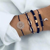 accesorios mujer Bohemian charm bead Bracelet Women tassel heart tree bijoux acier inoxydable femme Sets Jewelry armband