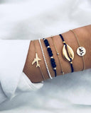 accesorios mujer Bohemian charm bead Bracelet Women tassel heart tree bijoux acier inoxydable femme Sets Jewelry armband