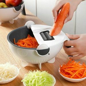 Magic Rotate The Vegetable Cutter With Drain Basket Multi-functional Kitchen Veggie Fruit Shredder Grater Slicer