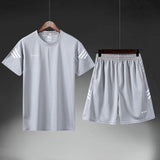 2019 Brand t shirt Men Sets Fashion Summer cotton short sleeve Sporting Suit T-shirt +shorts Mens 2 Pieces Sets casual clothing