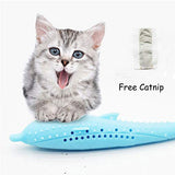 Cat Self Cleaning Toothbrush with Catnip Interactive Pet Cat Toothbrush with Catnip Toy Silicone Molar Stick Teeth Cleaning Cats