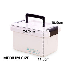 Household portable medicine box( MEDIUM SIZE ) multi-grid multi-function plastic storage box hospital pharmacy