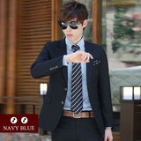 (Jacket+Pant+Tie) Luxury Men Wedding Suit Male Blazers Slim Fit Suits For Men Costume Business Formal Party Blue Classic Black