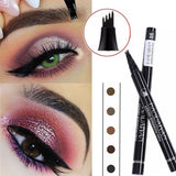 5 Color Microblading Eyebrow Pencil Waterproof Fork Tip Tattoo Pen Tinted Fine Sketch Eye Brow Pencils Long Lasting Eyebrows