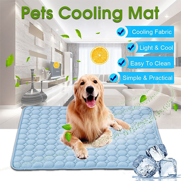 Pet Soft Summer Cooling Mats Blanket Pet Dog Self Cooling Mat Pad Summer Car Seat Ice Silk Mat Pet Cooling Non Sticking Blanket