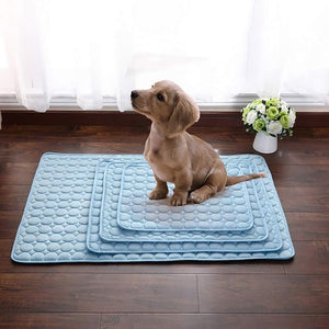 Pet Soft Summer Cooling Mats Blanket Pet Dog Self Cooling Mat Pad Summer Car Seat Ice Silk Mat Pet Cooling Non Sticking Blanket