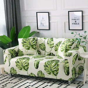 Tropical Leaves Collection Stretch Sofa Cover for Living Room Armchair Sofa Slipcover Elastic Couch Cover Case 1 2 3 4 Seater