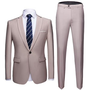 2019 Asian Size Mens Suits Set Grey Formal Blazer pants Marriage Tuxedo male 2 Piece suit set Terno wedding mens suit slim fit