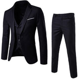 Litthing Mens 3Pc (jacket + Vest + Trouser) Male Business Dress Slim  Thin Spring Suit Solid Casual Office Suit Blazer Suits